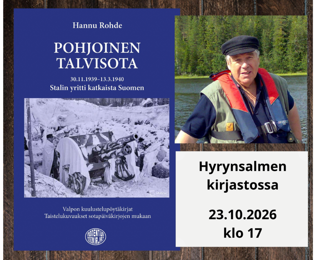 Kuvassa kirja Pohjoisen talvisota sekä kirjailija Hannu Rohde