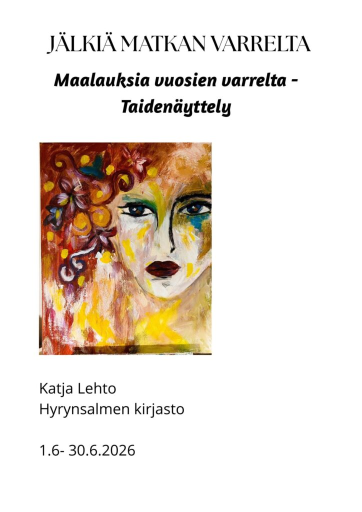 Kirjastossa näyttely Jälkiä matkan varrelta, Katja Lehto